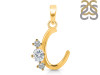 Cubic Zirconia Alphabet C Pendant CUZ-RDA-55.