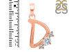 Cubic Zirconia Alphabet D Pendant CUZ-RDA-56.