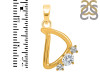 Cubic Zirconia Alphabet D Pendant CUZ-RDA-56.