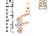 Cubic Zirconia Alphabet F Pendant CUZ-RDA-58.