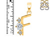 Cubic Zirconia Alphabet F Pendant CUZ-RDA-58.