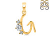 Cubic Zirconia Alphabet G Pendant CUZ-RDA-59.