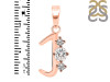 Cubic Zirconia Alphabet J Pendant CUZ-RDA-62.
