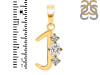 Cubic Zirconia Alphabet J Pendant CUZ-RDA-62.