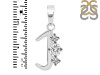 Cubic Zirconia Alphabet J Pendant CUZ-RDA-62.