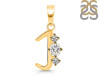 Cubic Zirconia Alphabet J Pendant CUZ-RDA-62.
