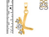 Cubic Zirconia Alphabet K Pendant CUZ-RDA-63.