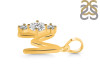 Cubic Zirconia Alphabet M Pendant CUZ-RDA-65.