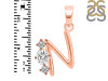 Cubic Zirconia Alphabet N Pendant CUZ-RDA-66.