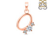 Cubic Zirconia Alphabet O Pendant CUZ-RDA-67.
