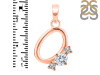 Cubic Zirconia Alphabet O Pendant CUZ-RDA-67.