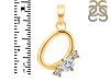 Cubic Zirconia Alphabet O Pendant CUZ-RDA-67.