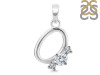 Cubic Zirconia Alphabet O Pendant CUZ-RDA-67.