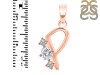 Cubic Zirconia Alphabet P Pendant CUZ-RDA-68.