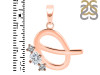 Cubic Zirconia Alphabet Q Pendant CUZ-RDA-69.