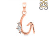 Cubic Zirconia Alphabet G Pendant CUZ-RDA-7.