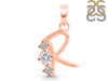Cubic Zirconia Alphabet R Pendant CUZ-RDA-70.