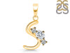 Cubic Zirconia Alphabet S Pendant CUZ-RDA-71.