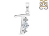 Cubic Zirconia Alphabet T Pendant CUZ-RDA-72.