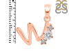 Cubic Zirconia Alphabet W Pendant CUZ-RDA-75.