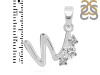 Cubic Zirconia Alphabet W Pendant CUZ-RDA-75.