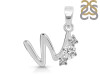 Cubic Zirconia Alphabet W Pendant CUZ-RDA-75.