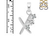 Cubic Zirconia Alphabet X Pendant CUZ-RDA-76.