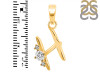 Cubic Zirconia Alphabet H Pendant CUZ-RDA-8.