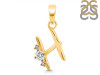 Cubic Zirconia Alphabet H Pendant CUZ-RDA-8.