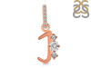 Cubic Zirconia Alphabet J Pendant CUZ-RDA-88.