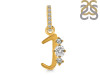 Cubic Zirconia Alphabet J Pendant CUZ-RDA-88.