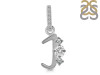 Cubic Zirconia Alphabet J Pendant CUZ-RDA-88.