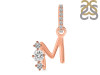 Cubic Zirconia Alphabet M Pendant CUZ-RDA-91.