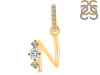 Cubic Zirconia Alphabet N Pendant CUZ-RDA-92.