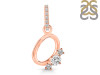Cubic Zirconia Alphabet O Pendant CUZ-RDA-93.