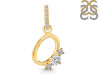 Cubic Zirconia Alphabet O Pendant CUZ-RDA-93.