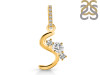 Cubic Zirconia Alphabet S Pendant CUZ-RDA-97.