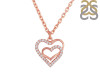 Cubic Zirconia Heart Necklace CUZ-RDN-56.