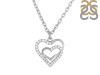 Cubic Zirconia Heart Necklace CUZ-RDN-56.