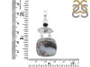 Dendritic Agate/Herkimer Diamond/Black Spinel Pendant-2SP DDA-1-162