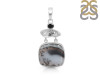 Dendritic Agate/Herkimer Diamond/Black Spinel Pendant-2SP DDA-1-162