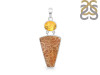 Fossilized Coral/Citrine Pendant-2SP FSC-1-52