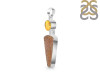 Fossilized Coral/Citrine Pendant-2SP FSC-1-52