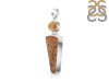 Fossilized Coral/Citrine Pendant-2SP FSC-1-54