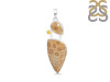 Fossilized Coral/Citrine Pendant-2SP FSC-1-73