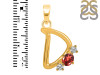 Garnet & White Topaz Alphabet D Pendant GAR-RDA-56.
