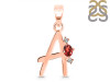 Garnet & White Topaz Alphabet A Pendant GAR-RDA-1.