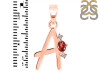 Garnet & White Topaz Alphabet A Pendant GAR-RDA-1.