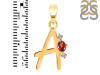 Garnet & White Topaz Alphabet A Pendant GAR-RDA-1.