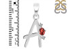 Garnet & White Topaz Alphabet A Pendant GAR-RDA-1.